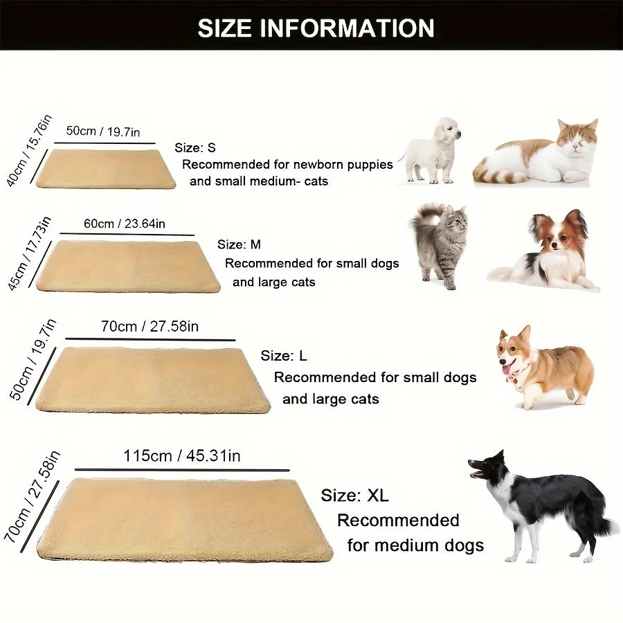 Self-Heating Pet Mat, Super Soft Aluminum Film Dog Mattress For Sleeping, Cat And Dog Bed Mat For Small And Medium Cats Dogs