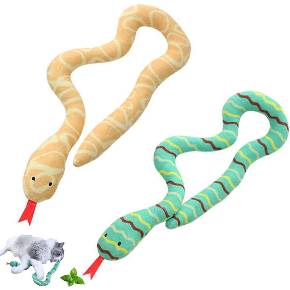 Cat Nip Snake Toys for Indoor Snaky Toy for Kitten Play Soft Plush Toy for Kitty Chewing Teeth Cleaning Interactive Toy for Pets