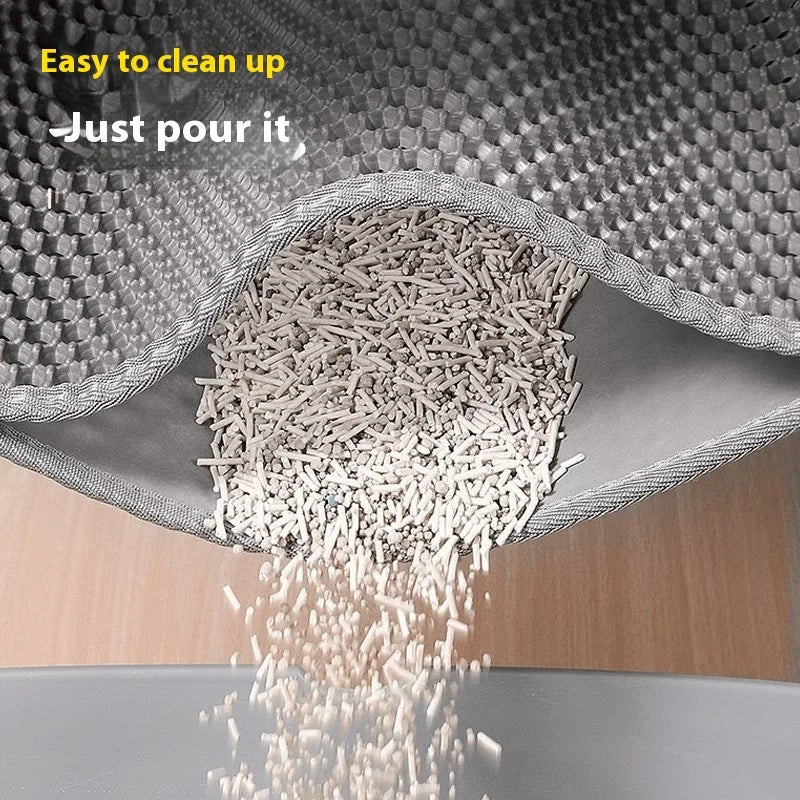 Extra Large Cat Litter Mat Heavy Duty Waterproof 2 Layer Non Slip Washable Pet Floor Protector Litter Box Sand Stopper